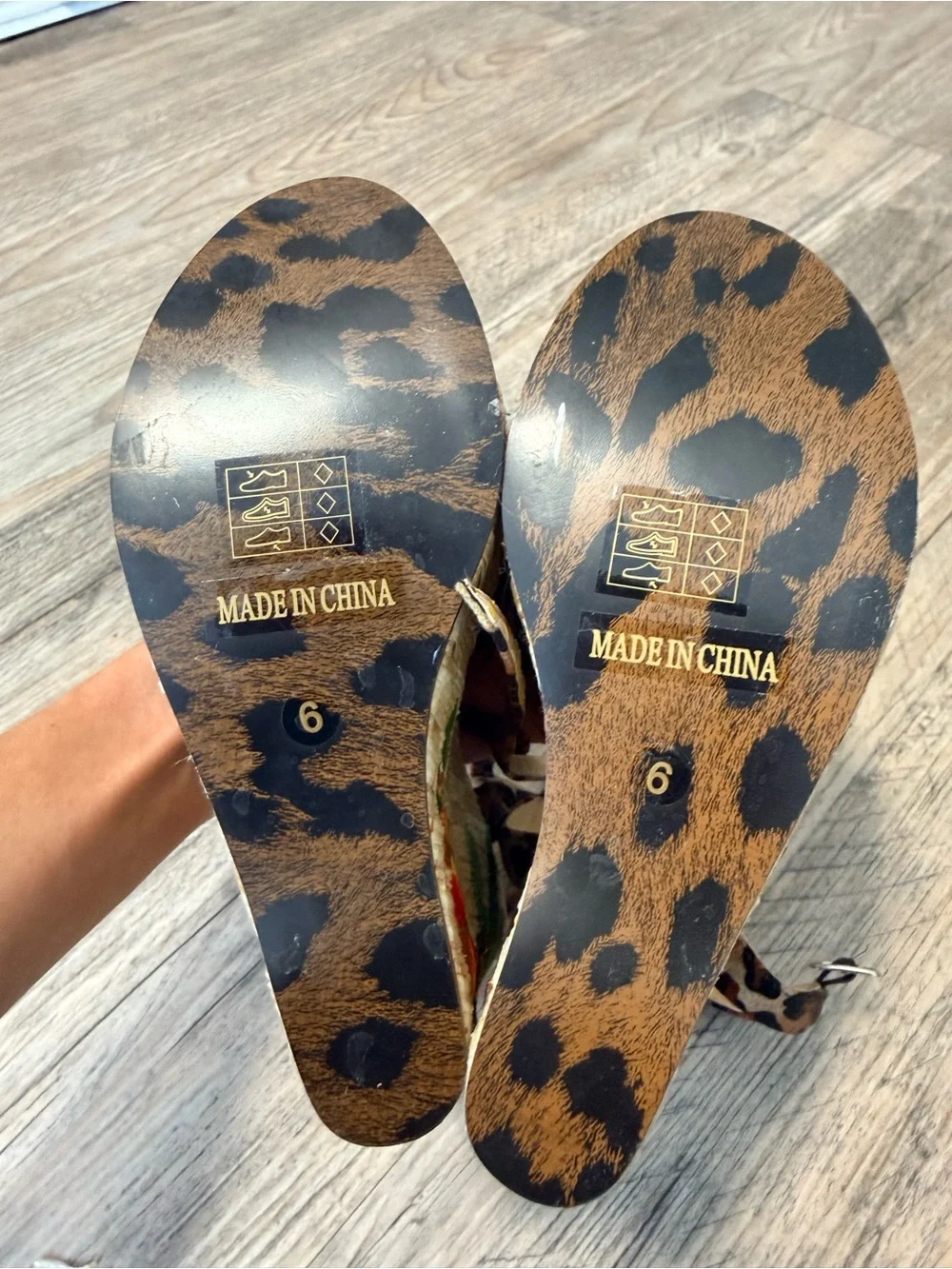 Bettie Page Leopard Tiki Wedges